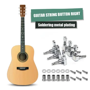 6stk El-Guitar Streng Tuner Højre Knap Guitar Streng Tuning Pinde med Skrue Pakning musikinstrument, Reservedele