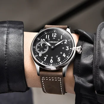 CORGEUT Afslappet Sport Ure til Mænd Top Mærke Luksus Militære Læder armbåndsur Mand Clock Mode Vandtæt Armbåndsur 2002D