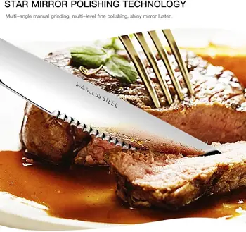9 Inch12PCS Rustfrit Stål Steak Kniv Køkken Premium Middag Knive Professionel Savtakket Steak Knive