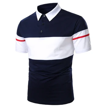 Mænd Polo Mænd Shirt Short Sleeve Polo Shirts Med Kontrast Farve Polo Nyt Tøj Sommeren Streetwear Casual Fashion Mænd Toppe