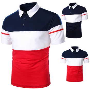 Mænd Polo Mænd Shirt Short Sleeve Polo Shirts Med Kontrast Farve Polo Nyt Tøj Sommeren Streetwear Casual Fashion Mænd Toppe