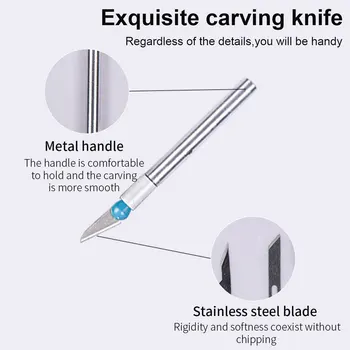 6 Knive Håndværk, Kunst, Non-slip Metal Skalpel Kniv Cutter Gravering DIY Håndværk Hobby Skulptur PCB Reparation Kniv
