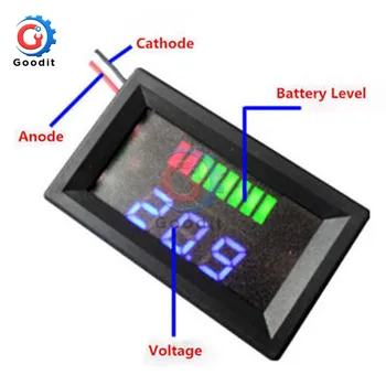 36V Blå LED Bly-syre-Batteri Indikator Batteri Kapacitet Syre Tester Spænding Voltmeter opladningsniveau Indikator For Arduino