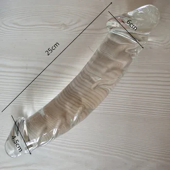 Stort dobbelt glas dildo falske penis crystal lang anal dildoer, butt plug g-spot kvindelige onani sexlegetøj til kvinder, mænd gay-shop