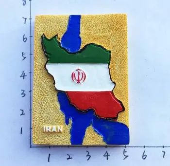 Iranske persiske Golf Kaspiske Kreative Flag Map 3D-køleskabsmagneter Turisme Souvenir-Køleskab Magnetiske Klistermærker 164761