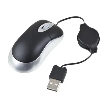 Bærbar Computer Bærbar USB 2.0/1.1 Retractable Mouse Slim USB Optical Scroll-Mus til Bærbare PC 800 dpi Optisk Sensor