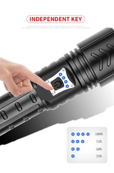 Klareste XHP90 LED Lommelygte Vandtæt Taktisk Lommelygte USB-Genopladelige Fakkel Zoomable Fakkel Bærbare Nye Lommelygte 165004