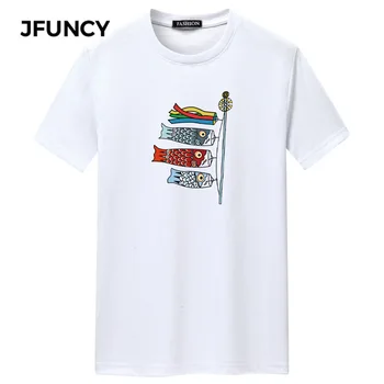 JFUNCY Mænd Grafisk T-Shirt i Overstørrelse, 5XL Mand Sommeren Hip Hop Toppe Mandlige Tøj Mode Print T-shirt Kort Ærme t-Shirts