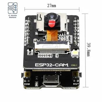 ESP32-CAM-MB ESP32-CAM WiFi + Bluetooth Modul Kamera Modul Development Board ESP32 med Kamera Modul OV2640 2MP Til Arduino