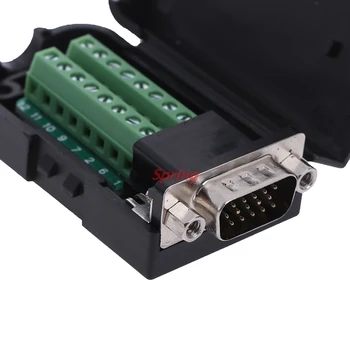 Hot 1pc D-SUB DB15 VGA-Kvindelige / Mandlige, 3 Rækker, 15-Pin Stik Breakout Terminaler Stik 167050