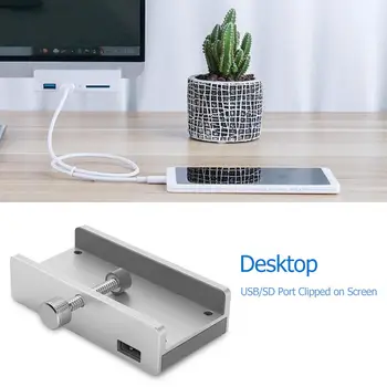 ORICO MH2AC-U3 Aluminium Clip-Type USB 3.0 HUB 3 Porte High Speed Splitter Dock Station til Desktop computer med Kortlæser 167350
