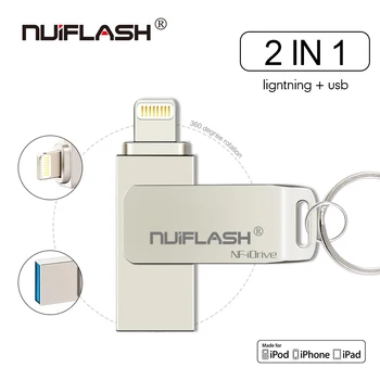 Usb-Flash-Drev Til iPhone 6/6s/6Plus/7/7Plus/8/X Usb/Otg/Lyn 2 i 1 Pen-Drev Til iOS Eksterne lagerenheder 167449