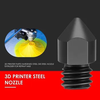 3D Print Kreativitet Reprap MK8 hærdet stål 1,0 mm dyse For MK8 ende 0.8 hot / 0.6 / Sort kit / O7K8 0.4 dyse 1,75 m U3O6 167540
