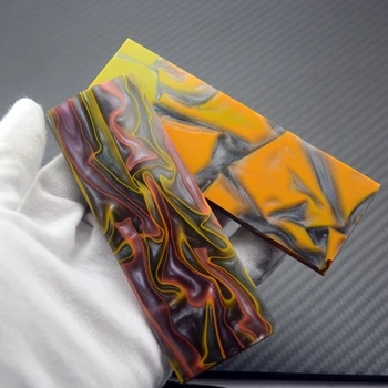 2 stk flerfarvet akryl skabelon yrelsen, der anvendes til DIY-kniv håndtag materiale håndværk forsyninger 120x40x8mm