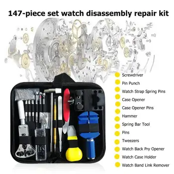 Repair tool kit ur 147pcs se Link Pin-Remover Tilfælde Åbner foråret bar remover horlogemaker gereedschap reparation watchtool Kit