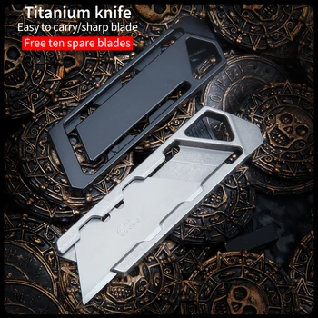 Titanium legering push-pull-self-defense kniv mini skæret hurtig kniv carry-on daily life multi-funktion lille værktøj kniv 168074