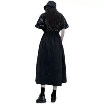 UMI MAO Yamamoto Mørke Vind-Hofteholder Nederdel 2021 Sommer til Alle-match-Printet Skjorte + Large Nederdel Lang Kjole Kvinder Tøj 16824