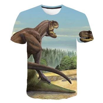 Drenge/Piger Mode Dinosaur 3D-T-Shirts Sommeren Korte Ærmer Børn Tøj Tegnefilm Udskrive Tøj Kids T-Shirt Størrelse 4-14T 168471