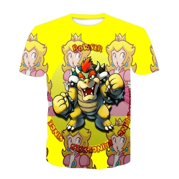 2021 Sommeren Børns kortærmet T-Shirt i Super Tegneserie 3D Printet Drenge Og Piger Toppe Mario Løs O-Neck T-Shirt Harajuku 168506