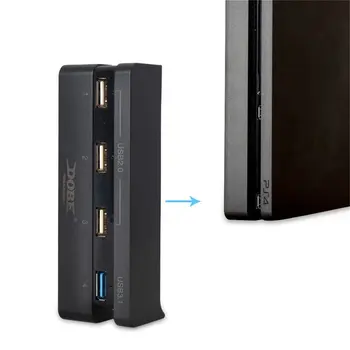 Super High Speed 4-i-1 USB-Hub, der er Egnet til Sony Playstation 4 Slank PS4 Slim Konsol Black-Controller, Tilbehør, USB 2.0 169690