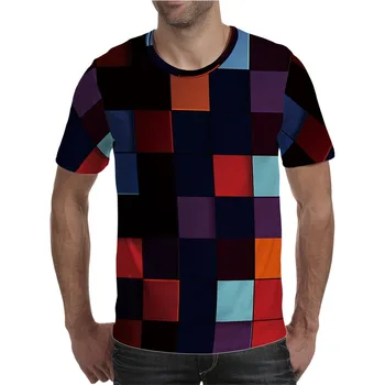 Hot Salg Terning T-shirt 3D Printet Mænds Og Kvinders Rund Hals Casual T-shirt Interessant Plus Size Sport Top