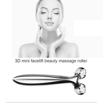 3D Roller Massageapparat Rotere 360 Sølv Tyndt Ansigt Full Body Form Massageapparat Løfte Rynke Remover Facial Massage Afslapning Værktøj 170181