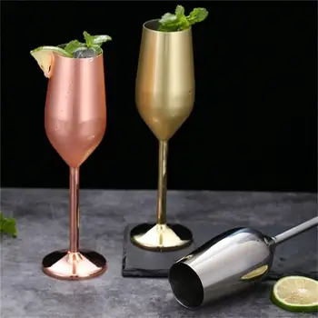 Rustfrit Stål Champagne Cup Vin Glas Cocktail Glas Kreative Juice Drink Barware Køkken Værktøjer
