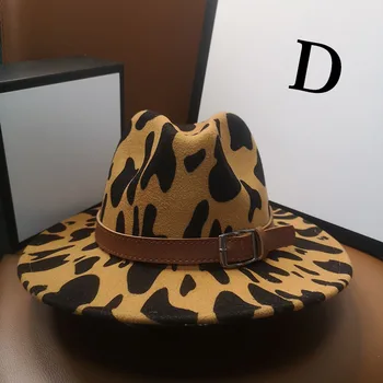 HT273 Leopard Jazz Fedoras hatte cowboy hat til kvinder og mænd vinteren mænd cap hvid sort bowler hat engros 17040