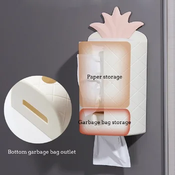 Vægmonteret Tissue Box Ananas servietholder Opbevaring af Papir Box Beholder Arrangør for Køkken Badeværelse
