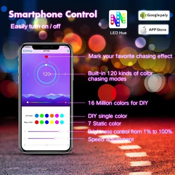 SP110E Bluetooth-Pixel Controller WS2811 WS2812B SK6812 RGB RGBW APA102 Magiske Lys Strip Smart Phone APP IOS Android DM5-12V