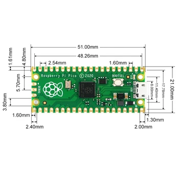 Raspberry Pi Pico yrelsen RP2040 Chip Høj Ydeevne med Lavt Strømforbrug Dual-core ARM Cortex M0+ Processor Fleksibel Microcontroller 170975