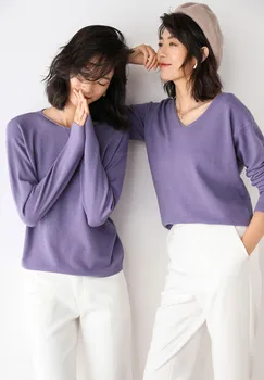 EDressU 2021 Kvinder Løs Jumper Plus Size koreanske Strik Toppe Almindelig Foråret Efteråret Kontor Dame Casual Pullover Sweater HW-2020 171011