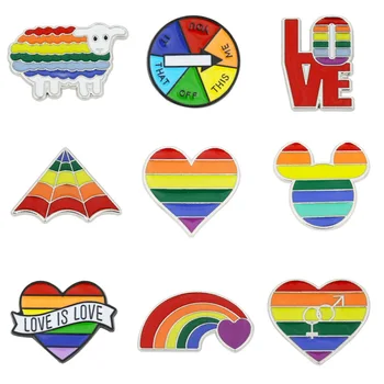 Rainbow Pin-Badge Kærlighed Hjerte Banner Broche Jakke Tøj Dråbe Olie Krave Pin-Tegnefilm Broche Taske Tilbehør 171021