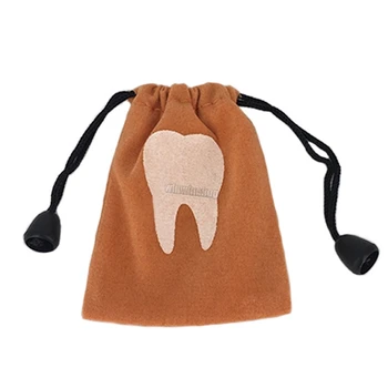 10stk tandklinik gave Løvfældende tænder opbevaringspose tandklinik Gave Baby Primære Tænder Sag Mælk Tænder Taske 171144