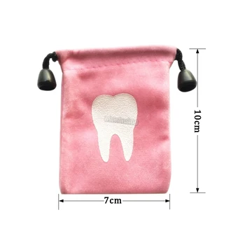 10stk tandklinik gave Løvfældende tænder opbevaringspose tandklinik Gave Baby Primære Tænder Sag Mælk Tænder Taske