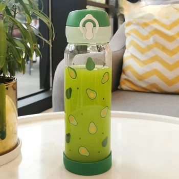 Kreative Dejlige Avocado Glas Vand Flaske Foråret Cap Glas Små Friske, Enkle Vand Cup Studerende Drinkware Mode Sød