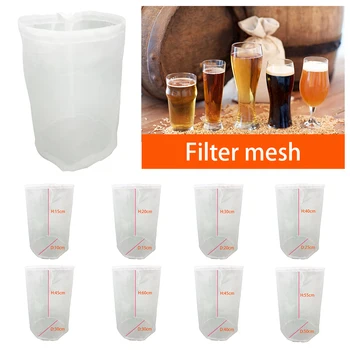8 Størrelser Indenlandsk Øl Brygning Af Vin-Filter Pose Nødder, Te, Juice, Mælk Nylon Net Filterpose Net Filter Genanvendelige Køkken Forsyninger