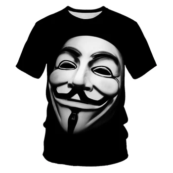 Sommer nyt mænds 3DT shirt, maske klovn serien animation, 3D digital udskrivning, fashionable og cool casual T-shirt par 17190