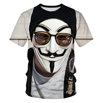 Sommer nyt mænds 3DT shirt, maske klovn serien animation, 3D digital udskrivning, fashionable og cool casual T-shirt par