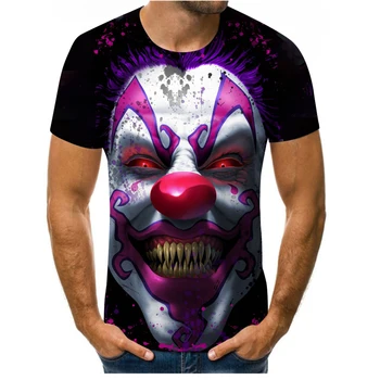 Sommer nyt mænds 3DT shirt, maske klovn serien animation, 3D digital udskrivning, fashionable og cool casual T-shirt par