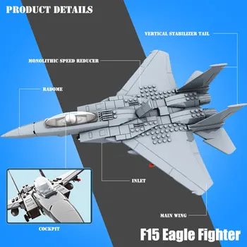 BZDA Militære F-15 Eagle Fly Fighter V-22 Montage MOC Fly Model byggesten Model Kids DIY Legetøj Til Børn Gaver 17196