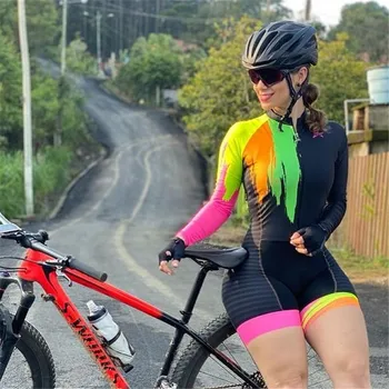 2021 Kvinder Xama Pro Lange Ærmer Triathlon, Cykling Skinsuit Sæt Macaquinho Ciclismo Feminino Cykel Jersey Buksedragt Kits 172543