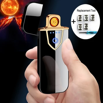 Genopladelige USB-Elektrisk Lighter, en cigaret bil elektroniske lightere Opladning til mænd gaver ingen Plasma-gas rygning tilbehør