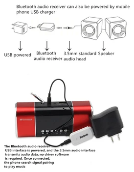 Bluetooth-kompatibel Modtager Car Kit Mini-USB-3,5 MM Jack AUX Audio Auto MP3 Musik Dongle-Adapter Til Trådløst Tastatur FM-Radio