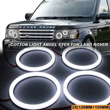 4stk Hvid LED Angel Eyes Bomuld Lys for Land Rover Range Rover L322 2002-2012 Bomuld Lys Halo Ring Kørelys