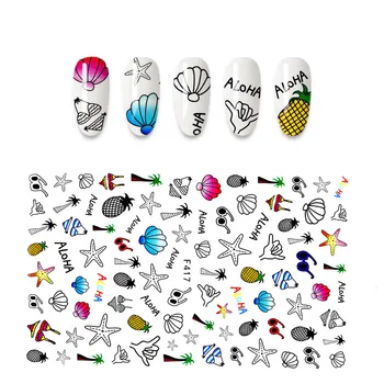 1PC Sommer Negle Stickers Tropisk Frugt Design DIY Decals Wraps Nail Art Dekorationer 173119