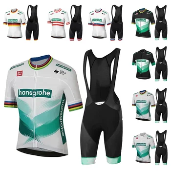 Team Hansgrohe Trøje Bike Kit Shorts 20D Sæt Ropa Ciclismo Herre MTB Uniform Sagan Cykel Tøj Maillot Culotte 173472