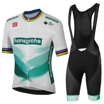 Team Hansgrohe Trøje Bike Kit Shorts 20D Sæt Ropa Ciclismo Herre MTB Uniform Sagan Cykel Tøj Maillot Culotte