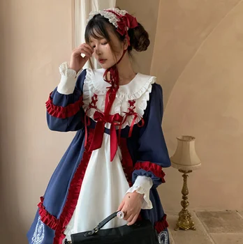 Sweet Lolita kjole op kawaii loli pige sød pige Bløde søster matroskrave Japansk JK uniform College stil lolita frakke 173482