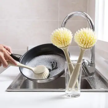 Multifunktions Praktisk Praktisk Køkkenredskab Rensebørste Lange Håndtag Kan Hænges Pot Vaske Børste Køkken Tilbehør
